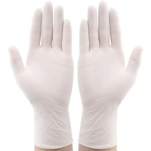 Disposable Latex Gloves Pack of 100, Powder Free Protective Glove for Kitchen Cooking Cleaning, White