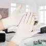 Disposable Latex Gloves Pack of 100, Powder Free Protective Glove for Kitchen Cooking Cleaning, White