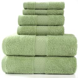 Pinzon 6 Piece Blended Egyptian Cotton Bath Towel Set - Green