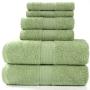 Pinzon 6 Piece Blended Egyptian Cotton Bath Towel Set - Green