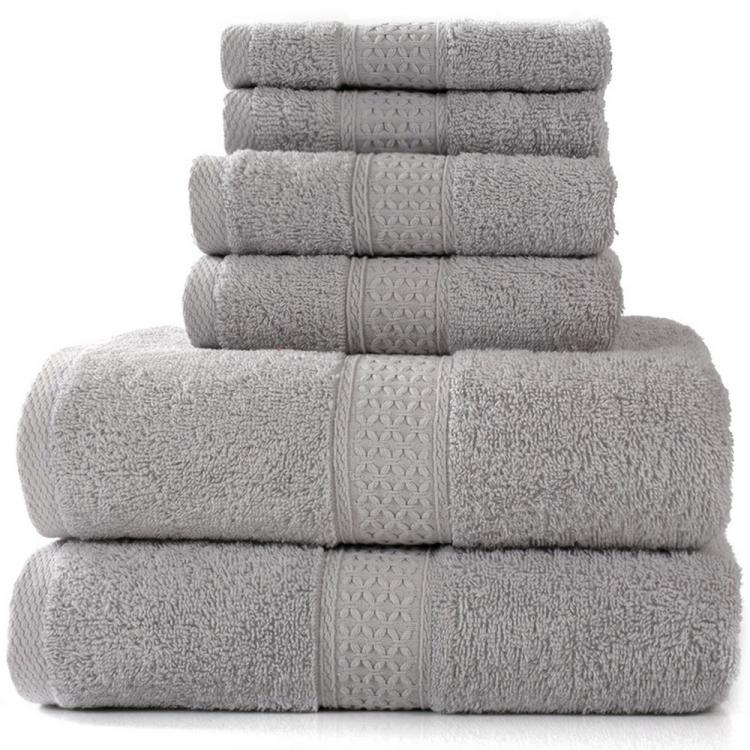 Pinzon Blended Egyptian Cotton 6-Piece Towel Set, Grey 