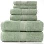 Pinzon 6 Piece Blended Egyptian Cotton Bath Towel Set - Light Green