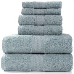 Pinzon 6 Piece Blended Egyptian Cotton Bath Towel Set - Natural Grey