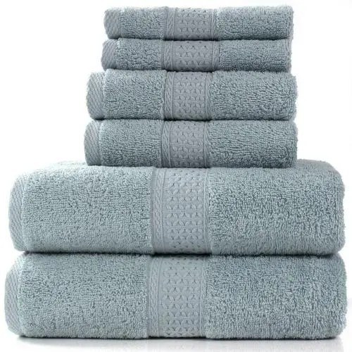 Pinzon 6 Piece Blended Egyptian Cotton Bath Towel Set - Natural Grey Pinzon 6 Piece Blended Egyptian Cotton Bath Towel Set - Natural Grey