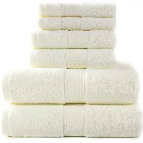 Pinzon 6 Piece Blended Egyptian Cotton Bath Towel Set - Off White Pinzon 6 Piece Blended Egyptian Cotton Bath Towel Set - Off White