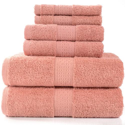 Pinzon 6 Piece Blended Egyptian Cotton Bath Towel Set - Orange