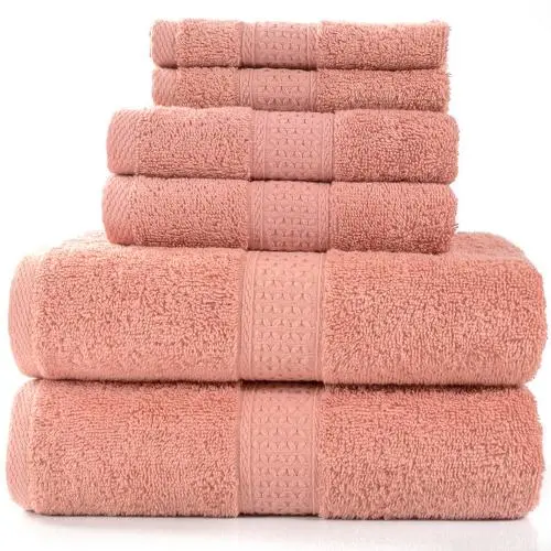 Pinzon 6 Piece Blended Egyptian Cotton Bath Towel Set - Orange Pinzon 6 Piece Blended Egyptian Cotton Bath Towel Set - Orange