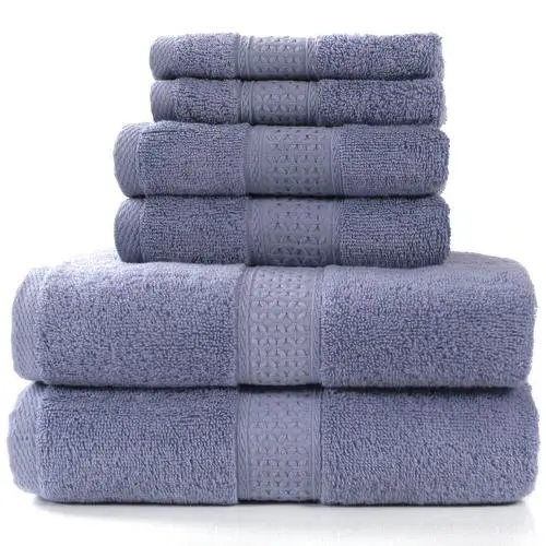 Pinzon 6 Piece Blended Egyptian Cotton Bath Towel Set - Purple Pinzon 6 Piece Blended Egyptian Cotton Bath Towel Set - Purple