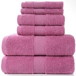 Pinzon 6 Piece Blended Egyptian Cotton Bath Towel Set - Rose Red