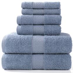 Pinzon 6 Piece Blended Egyptian Cotton Bath Towel Set - Russia Blue