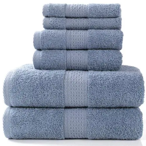 Pinzon 6 Piece Blended Egyptian Cotton Bath Towel Set - Russia Blue Pinzon 6 Piece Blended Egyptian Cotton Bath Towel Set - Russia Blue
