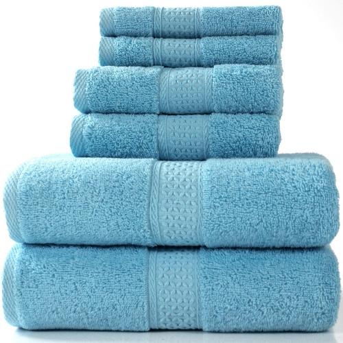 Pinzon 6 Piece Blended Egyptian Cotton Bath Towel Set - Sky Blue