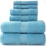 Pinzon 6 Piece Blended Egyptian Cotton Bath Towel Set - Sky Blue