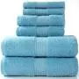 Pinzon 6 Piece Blended Egyptian Cotton Bath Towel Set - Sky Blue Pinzon 6 Piece Blended Egyptian Cotton Bath Towel Set - Sky Blue