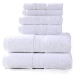 Pinzon 6 Piece Blended Egyptian Cotton Bath Towel Set - White