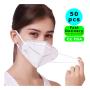 50 Pcs CE FDA KN95 Face Mask, 4-Layer Safety Mask for Blocking Dust Air Pollution, Breathable and Comfortable Health Mask, Filtration Efficiency of Non-oily Particles More than 95%.