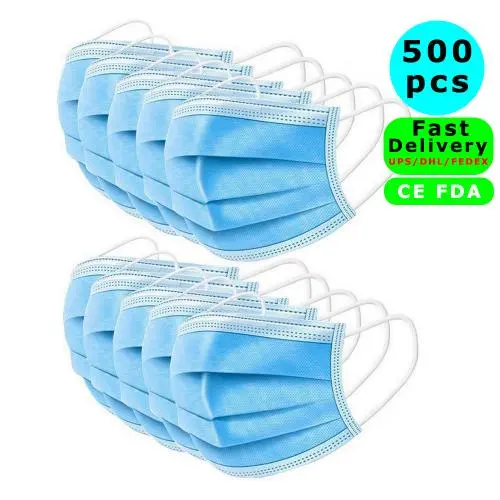 500 Pcs CE FDA Disposable Face Masks Medical Mask Disposable Surgical Mask Dust Breathable Earloop Antiviral Face Mask, Comfortable Medical Sanitary Surgical Mask Thick 3-Layer Masks Fast Delivery 500 Pcs CE FDA Disposable Face Masks Medical Mask Disposable Surgical Mask Dust Breathable Earloop Antiviral Face Mask, Comfortable Medical Sanitary Surgical Mask Thick 3-Layer Masks Fast Delivery