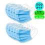 500 Pcs CE FDA Disposable Face Masks Medical Mask Disposable Surgical Mask Dust Breathable Earloop Antiviral Face Mask, Comfortable Medical Sanitary Surgical Mask Thick 3-Layer Masks Fast Delivery