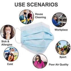 Disposable Face Masks with Elastic Ear Loop 3 Ply Breathable and Comfortable Dust Mask Daily Personal Health Mask(Pack of 250pcs) fast delivery dhl ups fedex