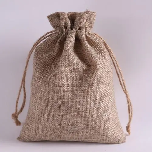 Natural Burlap Bags with Drawstring, Reusable Linen Pouches, Perfect for Jewelry Pouch, Wedding Birthday Parties Favor, Gift/Candy Bags