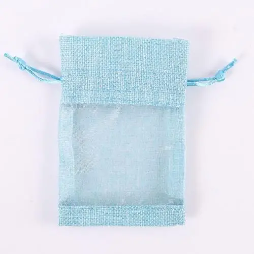 Natural Burlap Bags with Drawstring, Reusable Linen Pouches, Perfect for Jewelry Pouch, Wedding Birthday Parties Favor, Gift/Candy Bags, See Through Window ,Sky Blue Natural Burlap Bags with Drawstring, Reusable Linen Pouches, Perfect for Jewelry Pouch, Wedding Birthday Parties Favor, Gift/Candy Bags, See Through Window ,Sky Blue