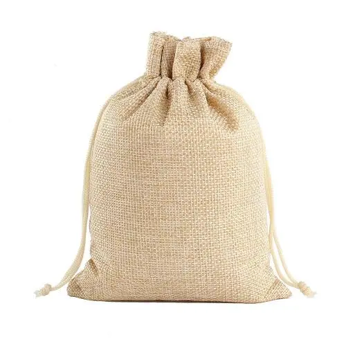 Natural Burlap Bags with Drawstring, Reusable Linen Pouches, Perfect for Jewelry Pouch, Wedding Birthday Parties Favor, Gift/Candy Bags, Natural