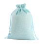 Natural Burlap Bags with Drawstring, Reusable Linen Pouches, Perfect for Jewelry Pouch, Wedding Birthday Parties Favor, Gift/Candy Bags, Light Blue
