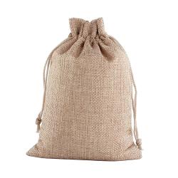 Natural Burlap Bags with Drawstring, Reusable Linen Pouches, Perfect for Jewelry Pouch, Wedding Birthday Parties Favor, Gift/Candy Bags, Deep Linen Color