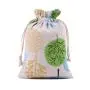 Natural Color Picture Burlap Bags with Drawstring, Reusable Linen Pouches, Perfect for Jewelry Pouch, Wedding Birthday Parties Favor, Gift/Candy Bags ,Pine Leaf Tree