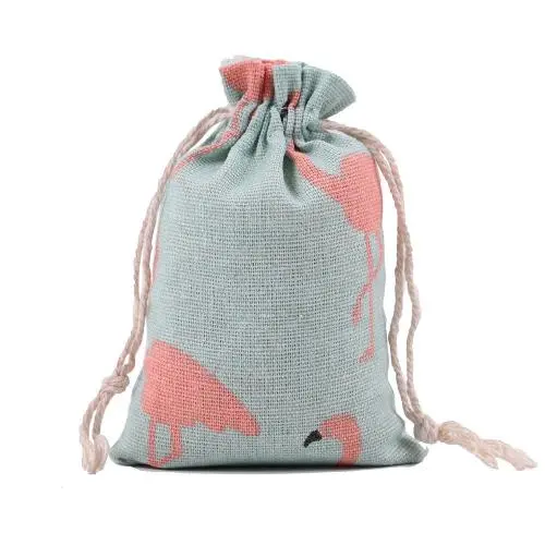 Natural Color Picture Burlap Bags with Drawstring, Reusable Linen Pouches, Perfect for Jewelry Pouch, Wedding Birthday Parties Favor, Gift/Candy Bags ,Green Flamingo Natural Color Picture Burlap Bags with Drawstring, Reusable Linen Pouches, Perfect for Jewelry Pouch, Wedding Birthday Parties Favor, Gift/Candy Bags ,Green Flamingo