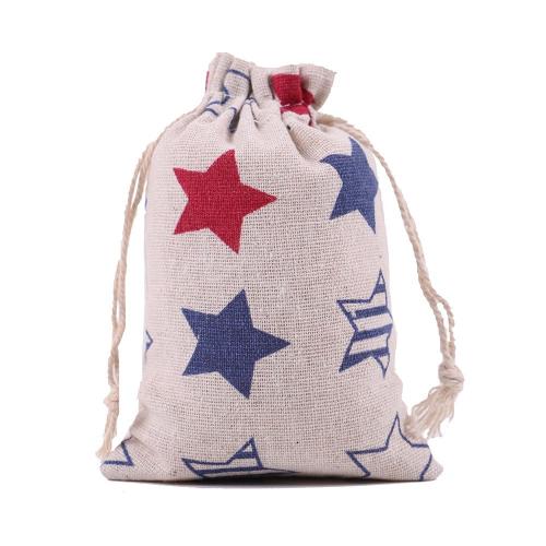 Natural Color Picture Burlap Bags with Drawstring, Reusable Linen Pouches, Perfect for Jewelry Pouch, Wedding Birthday Parties Favor, Gift/Candy Bags ,Five Star