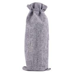 Wine Bags, Champagne Bottle Bags Covers Natural Jute Wine Bottles Gift Bags Sacks with Drawstring for Wedding Party Favors Christmas Wine Tasting Party Supplies , Grey Color