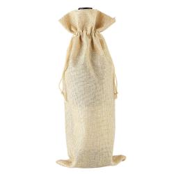 Wine Bags, Champagne Bottle Bags Covers Natural Jute Wine Bottles Gift Bags Sacks with Drawstring for Wedding Party Favors Christmas Wine Tasting Party Supplies ,Light Linen