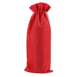 Wine Bags, Champagne Bottle Bags Covers Natural Jute Wine Bottles Gift Bags Sacks with Drawstring for Wedding Party Favors Christmas Wine Tasting Party Supplies ,Rose Red