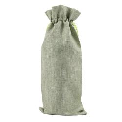 Wine Bags, Champagne Bottle Bags Covers Natural Jute Wine Bottles Gift Bags Sacks with Drawstring for Wedding Party Favors Christmas Wine Tasting Party Supplies ,Green