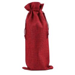 Wine Bags, Champagne Bottle Bags Covers Natural Jute Wine Bottles Gift Bags Sacks with Drawstring for Wedding Party Favors Christmas Wine Tasting Party Supplies ,Deep Red