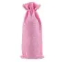 Wine Bags, Champagne Bottle Bags Covers Natural Jute Wine Bottles Gift Bags Sacks with Drawstring for Wedding Party Favors Christmas Wine Tasting Party Supplies ,Pink