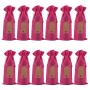 Deep Pink 12 Pcs Burlap Wine Bottle Gift Bags with Drawstrings, Tags & Ropes, Reusable Wine Bottle Covers for Christmas, Wedding, Birthday, Travel, Holiday Party, Housewarming, Home Storage