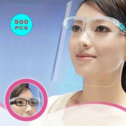 Hengde Glasses Frame Face Shields Set with 500 pcs Replaceable Anti Fog Shields and 500pcs Reusable Glasses for Man and Women to Protect Eyes and Face Popular in Philipines