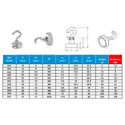 Super Strong Magnetic Hooks,All-Purpose [180 Rotation] Strong Decor Magnetic Hook Hanger for Refrigerator, Workshop, Office, Garage, Kitchen, Bathroom Paste (6 pcs), Heavy duty from 1.5kgs to 178kgs