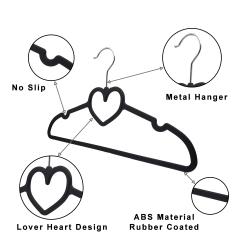 Speed hanger Lover Heart Patent shape ABS non slip plastic rubber coat hangers 