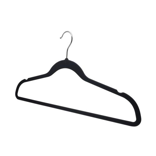 Speed hanger Black Patent shape ABS non slip plastic rubber coat hangers