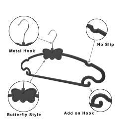 Speed hanger Grey New Design Butterfly Patent shape ABS non slip plastic rubber coat hangers