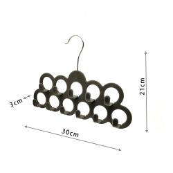 Grey color round holes velvet scarf hanger for retail 