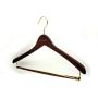 custom dark brown cherry antique color wooden suit hanger with golden hook custom dark brown cherry antique color wooden suit hanger with golden hook