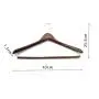 custom dark brown cherry antique color wooden suit hanger with golden hook