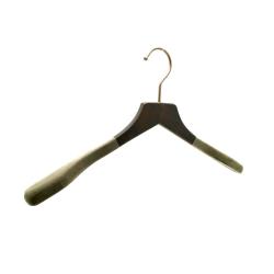 Speed hanger suit hanger wood luxury with velvet coated at two ends 