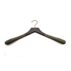 Speed hanger suit hanger wood luxury with velvet coated at two ends 