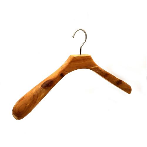 Custom cedar hanger wooden wardrobe hotel garment hanger,High Quality Coat hanger with widen Shoulder