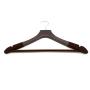 Custom Flat Hook Non Slip Velvet Coated Shoulder Wooden Suit Coat Clothing hangers with Stainless Hook